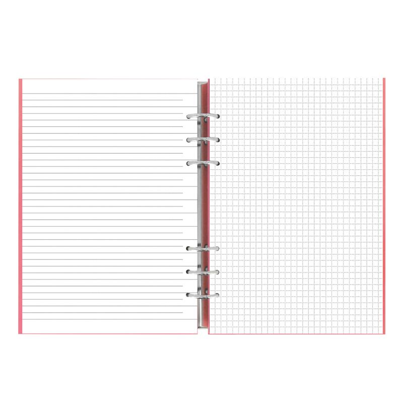 Filofax Clipbook A5 in Rose features a stylish leather-look cover, flexible capacity, and includes various sheets for organization.