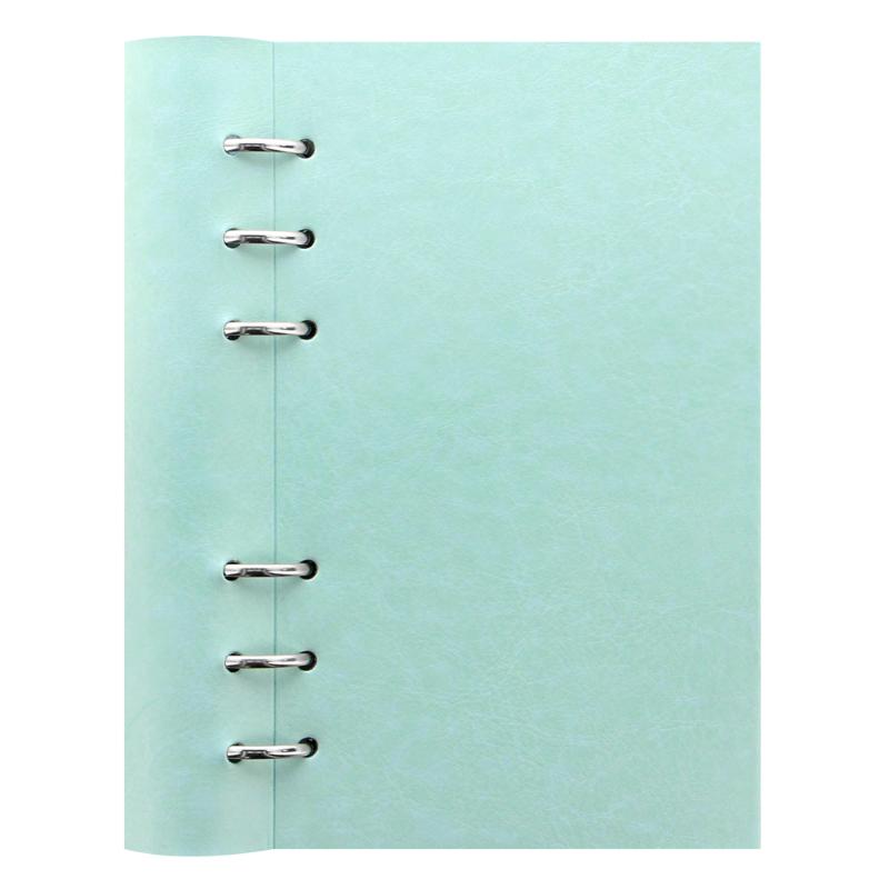 Filofax Clipbook Personal in Duck Egg with soft cover, flexible pages, and organizational essentials for stylish planning.