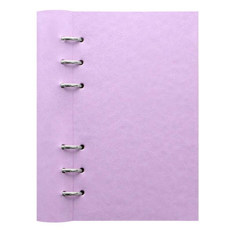 Filofax Clipbook Personal Orchid, a stylish pastel planner with flexible organization tools and expandable capacity for optimal planning.