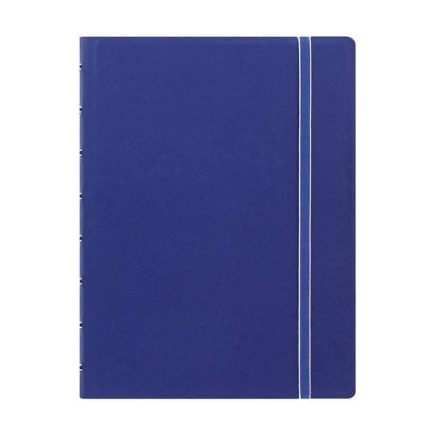 Elegant A5 blue lined notebook with elastic closure, twin wire spine, and customizable pages for versatile note-taking.