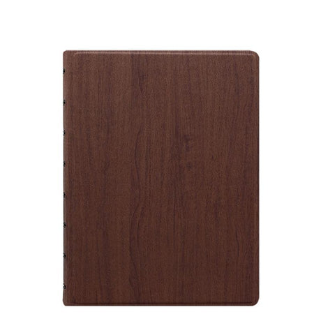 Stylish A5 notebook with a rosewood cover, lined pages, elastic closure, and a moveable index for organization.