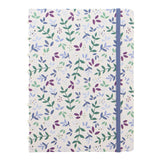 A5 refillable notebook with floral designs, gold foil accents, and 100gsm lined pages, ideal for students and creatives.