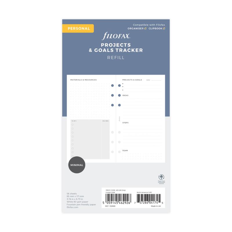 Filofax Personal Project Management Refill Pack