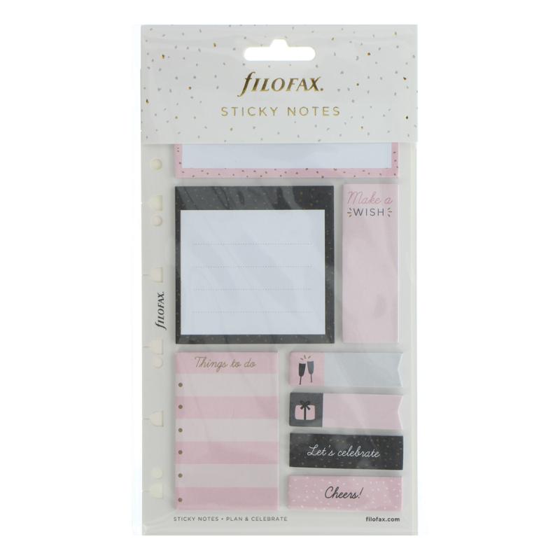 Filofax Confetti Sticky Notes Pack featuring vibrant notepads and tabs for creative organization and stylish planning.