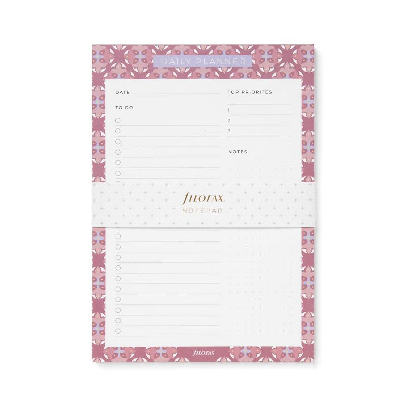 Stylish Mediterranean Daily Planner Notepad with 60 tear-off sheets and a convenient magnetic backing for easy access.