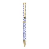 Elegant Filofax Mediterranean Ballpoint Pen featuring azulejo-inspired design, smooth 1mm black ink, and convenient twist mechanism.