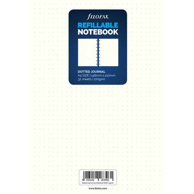 Dotted refill pages for A5 Filofax, perfect for journaling, sketching, and preventing ink bleed-through.