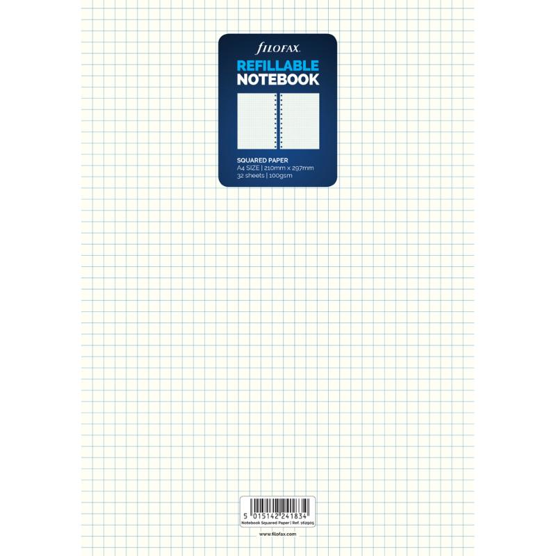 Filofax Notebook A4 White Square Refill