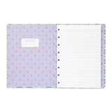 Filofax Mediterranean A5 Notebook in Mint with patterned cover, elastic closure, and 56 fountain pen friendly ruled pages.