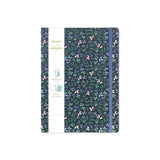 Filofax Garden A4 Notebook in Dusk featuring a floral design, gold accents, and 100gsm fountain pen friendly paper.