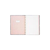 Filofax Garden A4 Notebook in Dusk with floral cover, gold foil accents, and fountain pen friendly pages for elegance in note-taking.