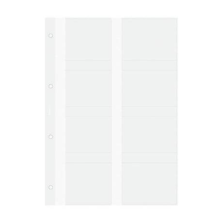 Transparent A4 business card holder refill for Filofax, holds 16 cards, perfect for organized networking.