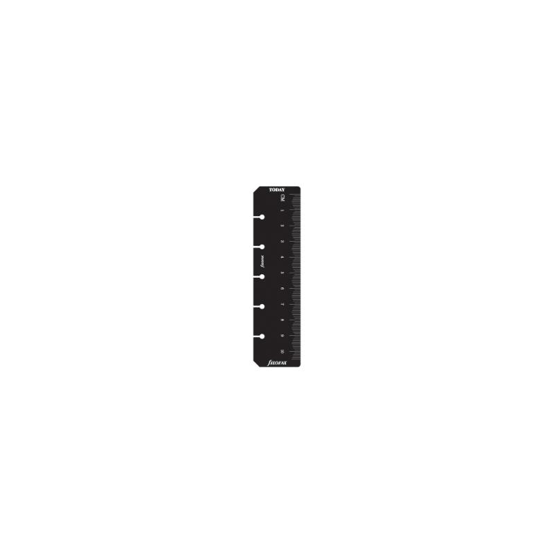 Filofax Mini Ruler/Page Marker in black, perfect for organizing tasks in Mini Filofax planners with a sleek, durable design.