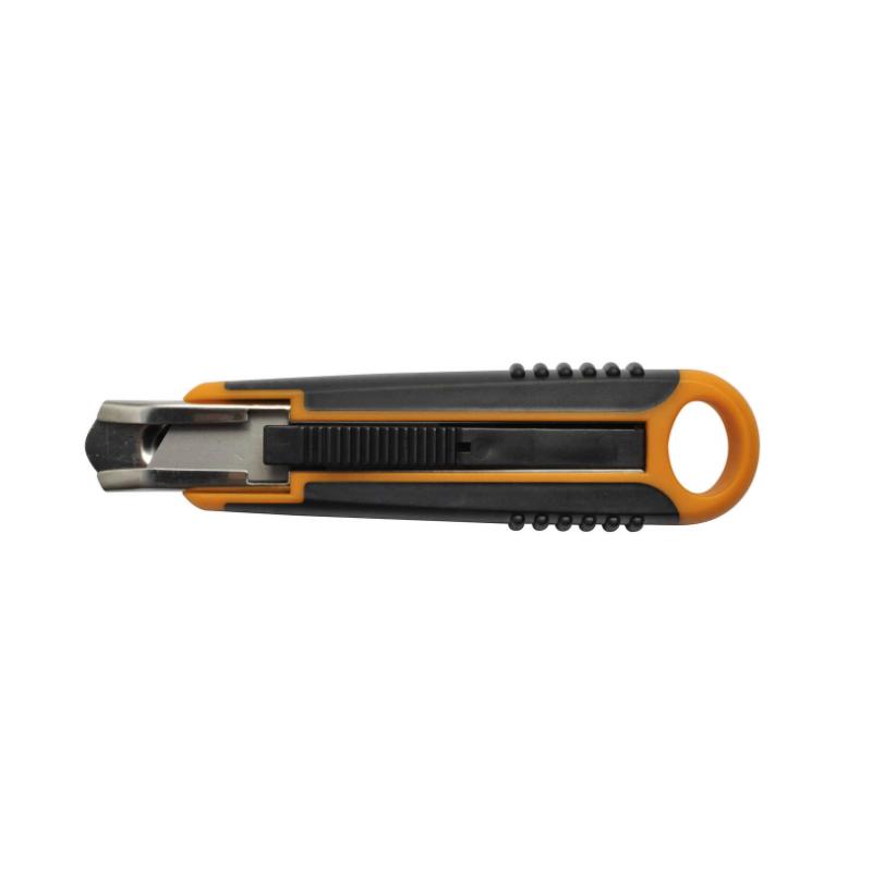 Fiskars Safety Knife 18mm with self-retracting blade, ergonomic design for precise cuts, and replaceable blades for added convenience.