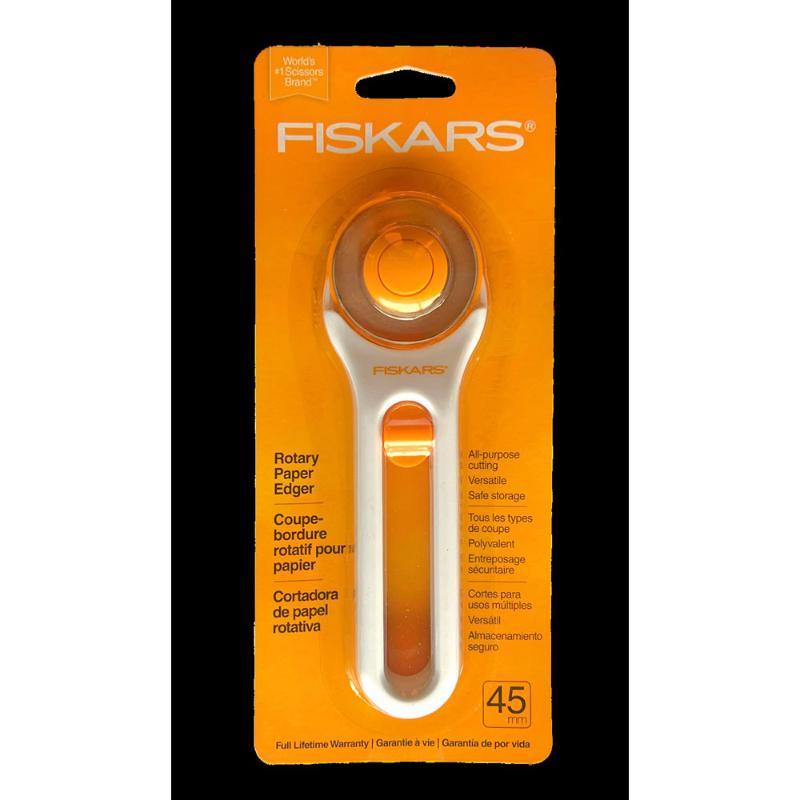 Fiskars Rotary Edger 45mm: versatile tool with premium steel blade for precise cuts through various materials, lightweight and comfortable.