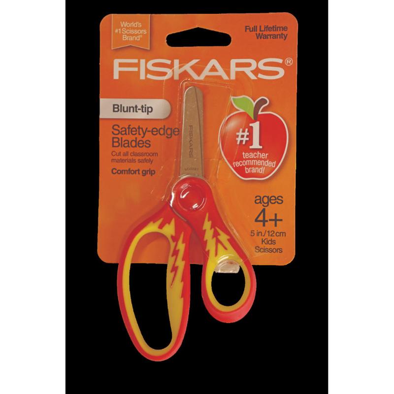 Fiskars Kids Blunt Scissors, 5-inch, vibrant colors, safe for young hands, perfect for arts and crafts projects.