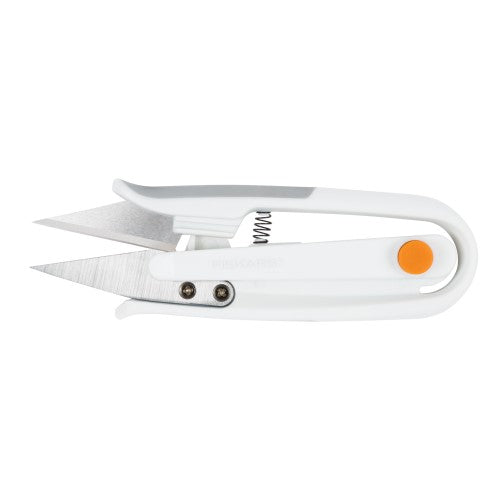 Fiskars Premier Ultra-Sharp Thread Snip with stainless steel blades and ergonomic design for precise cutting of various materials.