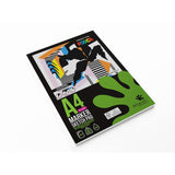 Artgecko Pro Marker Sketchpad A4 with 30 sheets of 250gsm acid-free white paper, featuring a soft touch laminate cover.