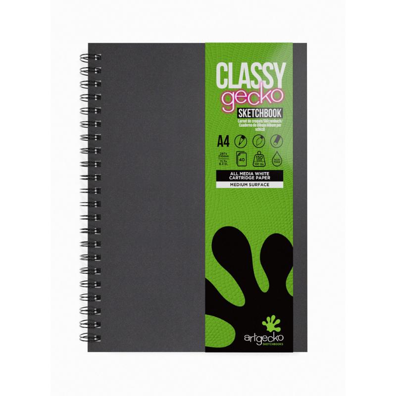 Artgecko Classy Sketchbook A4 80 Pages 40 Sheets 150gsm White Paper