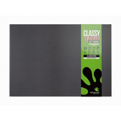 Artgecko Classy Sketchbook Casebound A3 Landscape 92 Pages 46 Sheets 150gsm White Paper