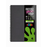 Artgecko Freestyle A4 Sketchbook with 60 pages of sturdy 250gsm hybrid paper, ideal for marker and mixed media artists.