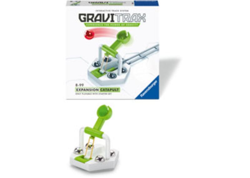 Action Pack Catapult for GraviTrax marble run, enhancing STEM play with thrilling launches and creative track configurations.