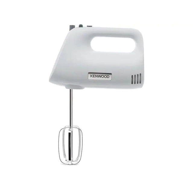 Kenwood HandMix 450W in Lite White, a lightweight hand mixer with 5 speeds, turbo function, and stainless steel accessories.