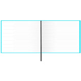 Dazzle Turquoise guest book with textured cover, 127 ruled pages, ribbon marker, perfect for capturing memorable messages.