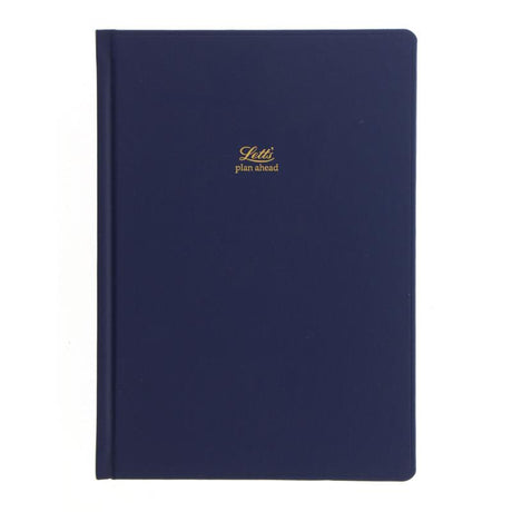 Navy blue Letts Journal, 5-year undated, with gold foil, 384 cream pages, internal pocket, and ribbon marker. Ideal for journaling.