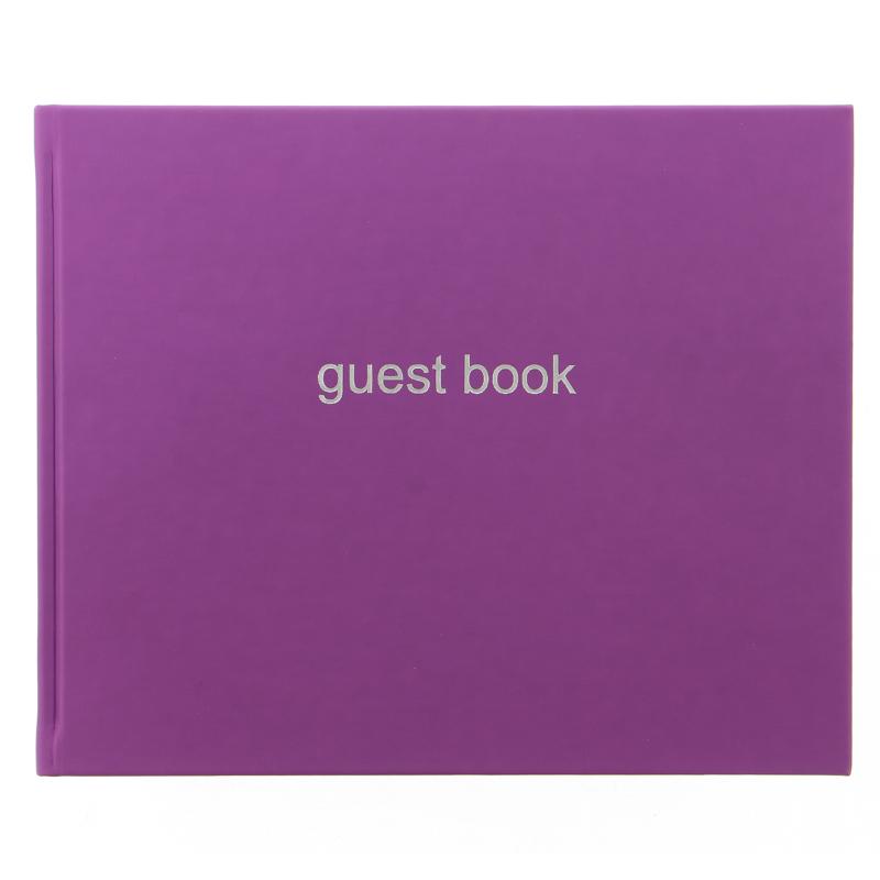 Letts Guest Book Dazzle Purple 127 Page 216x265mm