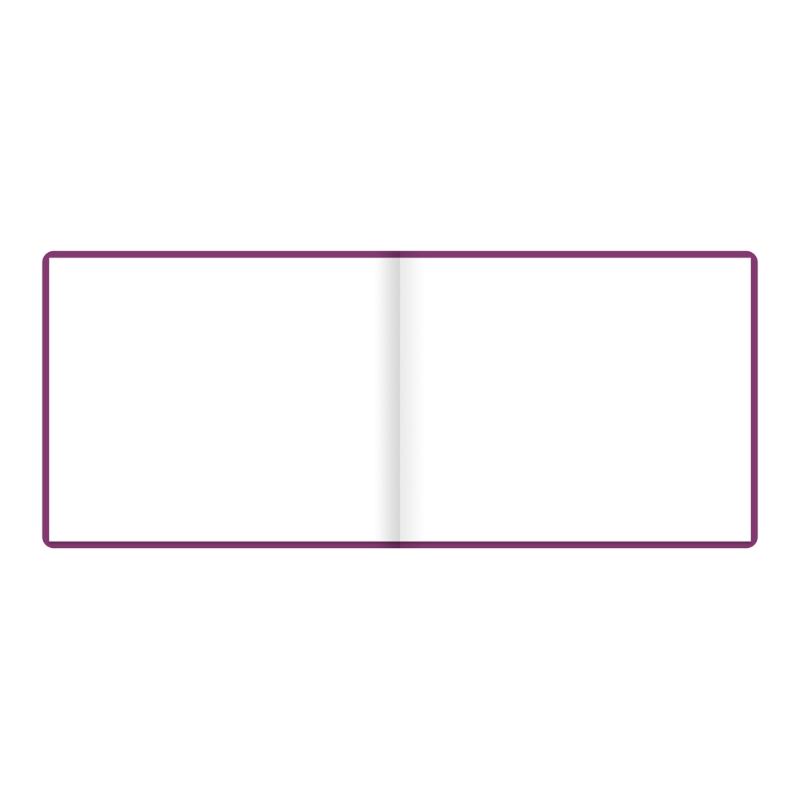 Vibrant purple guest book with 127 ruled pages, ideal for capturing messages at weddings and special events.