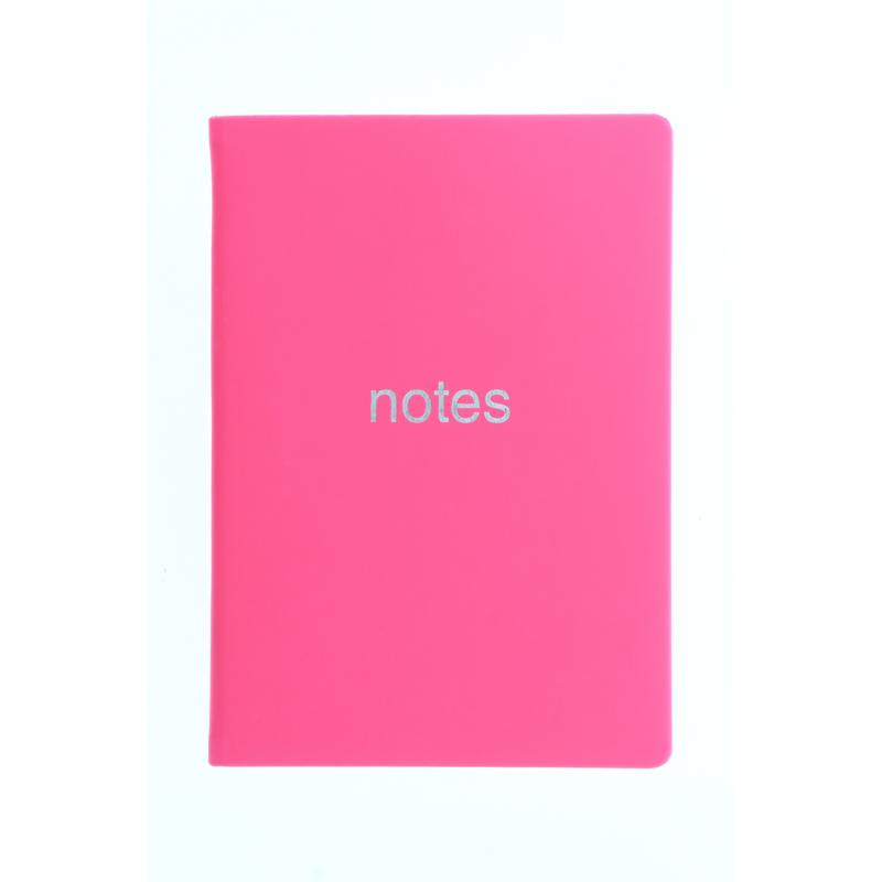 Stylish A6 pink lined notebook with luxury cover, 192 pages, silver foil detail, ribbon marker, perfect for writing.