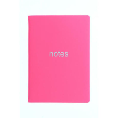 Stylish A6 pink lined notebook with luxury cover, 192 pages, silver foil detail, ribbon marker, perfect for writing.