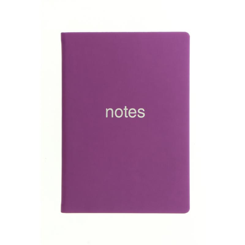 Stylish A6 purple notebook with silver foil, 192 ruled pages, gilt edges, and ribbon marker for elegant note-taking.