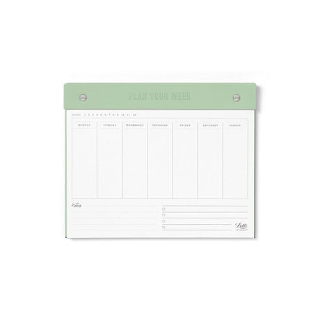 Eco-friendly Letts Undated Weekly Planner in Conscious Sage, featuring 60 recycled sheets and crafted from sustainable materials.