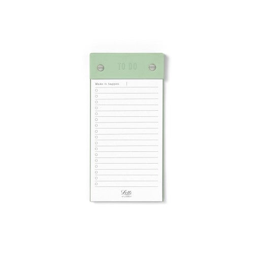 Eco-friendly Letts To Do List Planner in Conscious Sage, featuring 60 tear-off recycled sheets for sustainable organization.