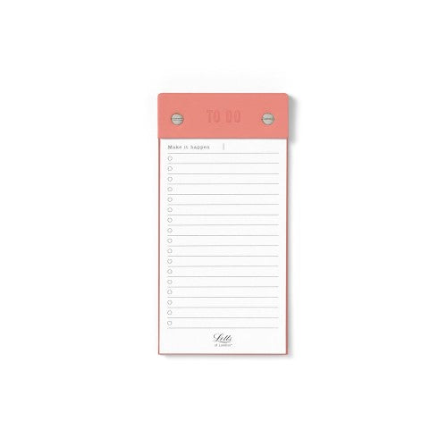 Eco-friendly Letts To Do List Planner with 60 recycled sheets, durable backing, vegan glue, and soy ink; 100 x 200mm.