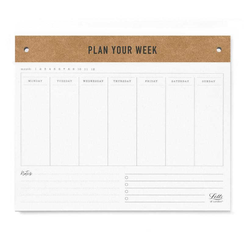 Letts Conscious Weekly Planner Refill with 60 eco-friendly tear-off sheets for efficient and sustainable planning.