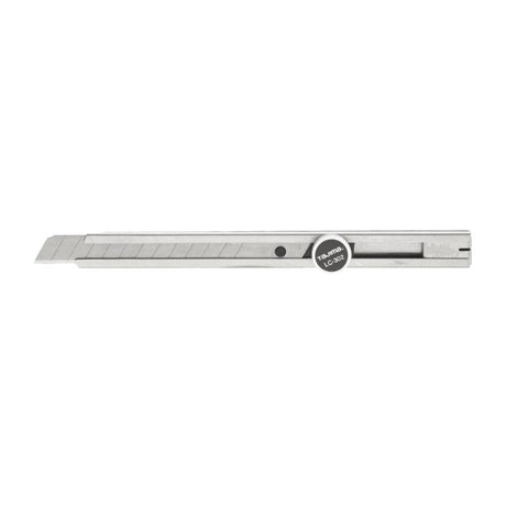 Tajima LC302 9mm Screw-Lock Cutter with a sharp 13-segment blade, durable stainless steel, and removable pocket clip for easy use.