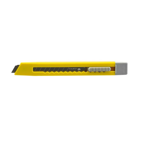 Tajima LC305 9mm Slide-Lock Cutter in vibrant red, yellow, and blue; features durable design, ratchet lock, and 13 cutting edges per blade.