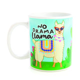 Ceramic coffee mug featuring a sassy llama in sunglasses, perfect for quirky beverage enjoyment.