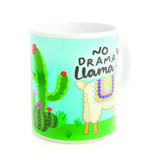 Ceramic coffee mug featuring a sassy llama in sunglasses, perfect for adding whimsy to your beverage routine.