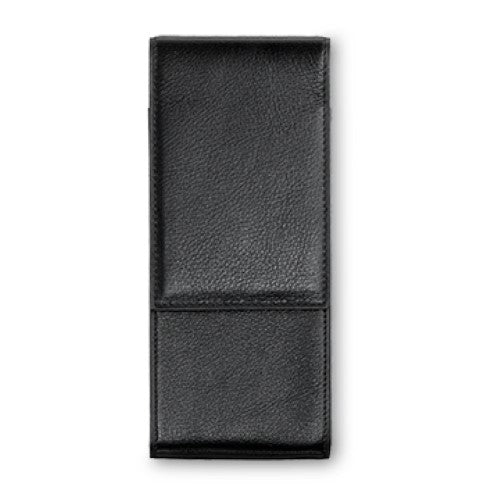 Lamy Leather Pouch A203 in soft black leather, elegantly storing up to 3 pens with a durable, stylish design.