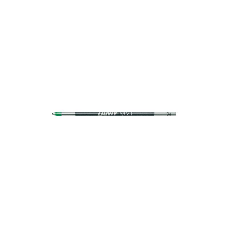 Lamy M21 Green ballpen refill featuring vibrant green ink, durable metal barrel, and stainless steel tip for smooth writing.