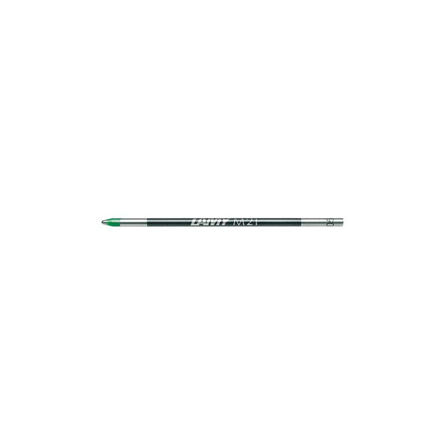 Lamy M21 Green ballpen refill featuring vibrant green ink, durable metal barrel, and stainless steel tip for smooth writing.