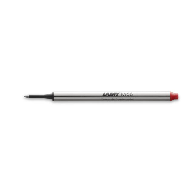 Lamy M66 red rollerball refill, medium nib, compatible with Swift, Tipo, and Dialog 2 pens for vibrant, smooth writing.