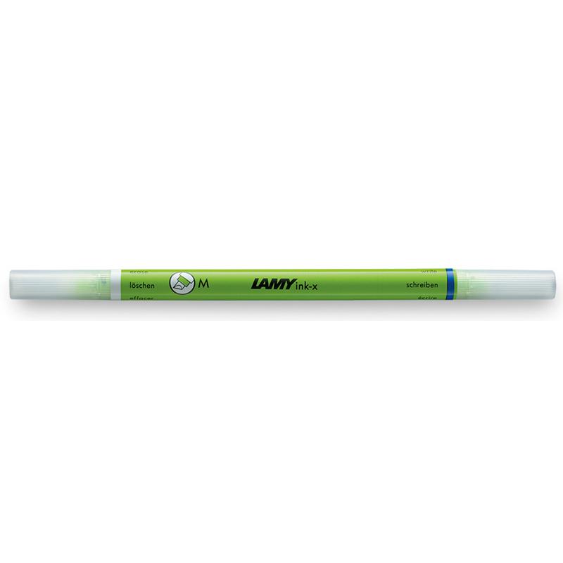 Lamy Ink-x Correction Pen in green, featuring a broad nib and dual-end design for precise ink corrections and seamless touch-ups.