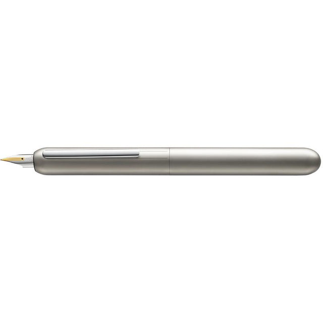 Lamy Dialogue 3 Fountain Pen in palladium, featuring a twist-action mechanism and retractable nib for elegant writing.