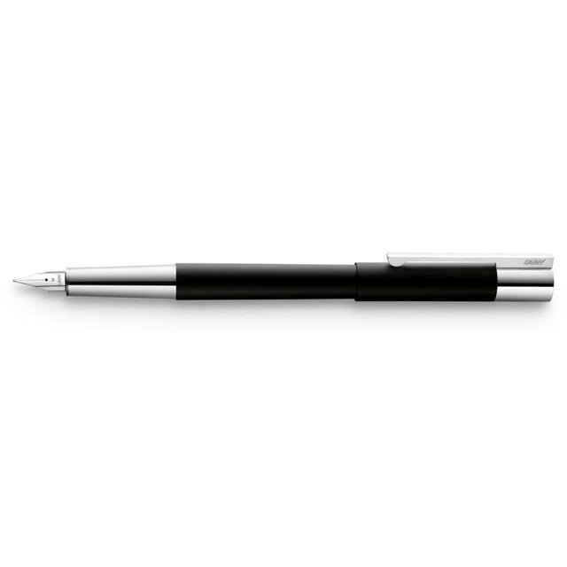 Lamy Scala Fountain Pen in matte black, featuring a polished steel nib and minimalist design for a sophisticated writing experience.