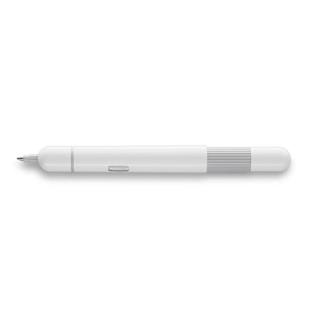 Lamy Pico Ballpoint in white, featuring a sleek design, compact size, and smooth black ink for versatile writing.